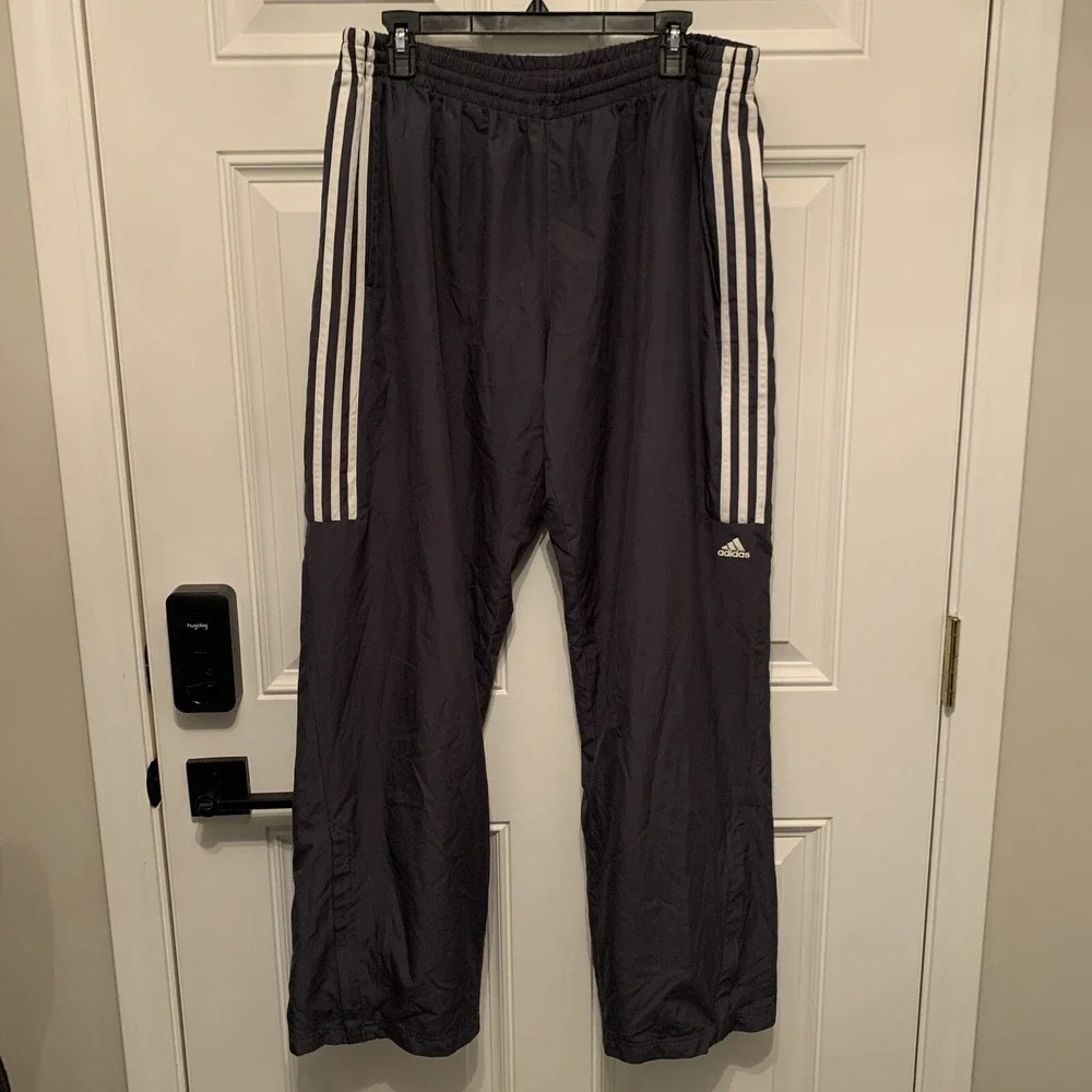 Adidas‎ Pants Mens XL Training Grey 3 Stripe Drawstring Active 360